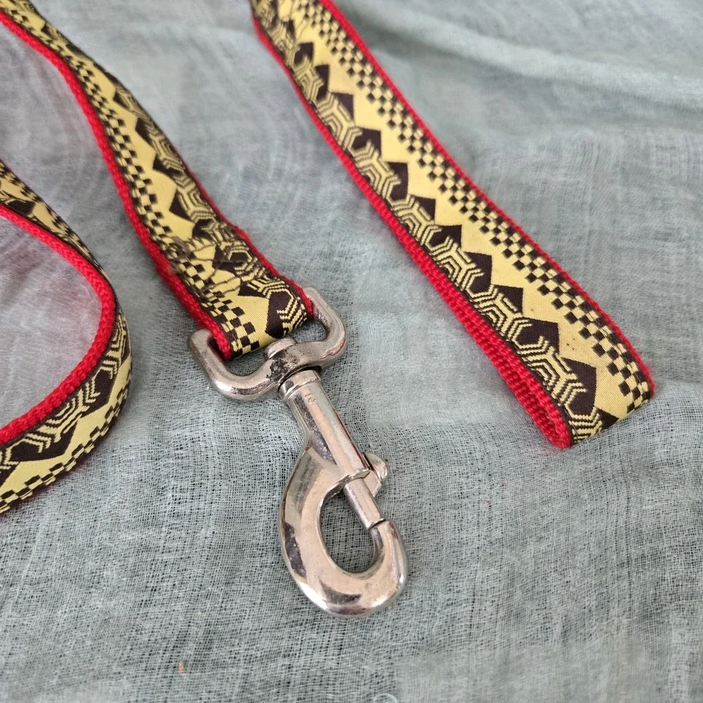 Artsy Unbranded Dog Animal Leash Colorful‎ Geometric Design Red Yellow Black 58